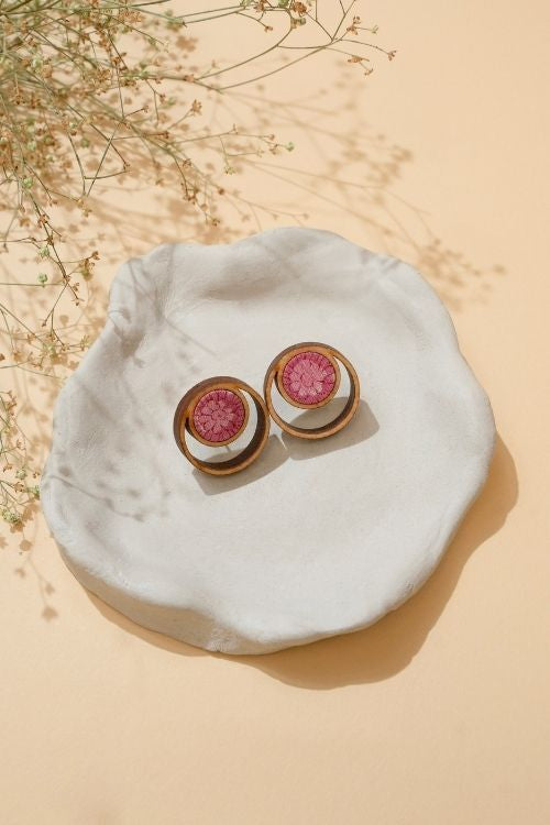WHE Pink Repurposed Fabric And Wood Studs