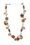 Whe Tribal Shell Wood Coin Necklace