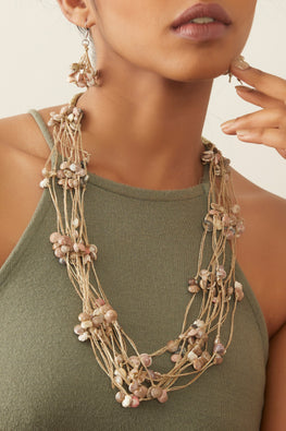 Whe Layered Jute And Seashell Necklace
