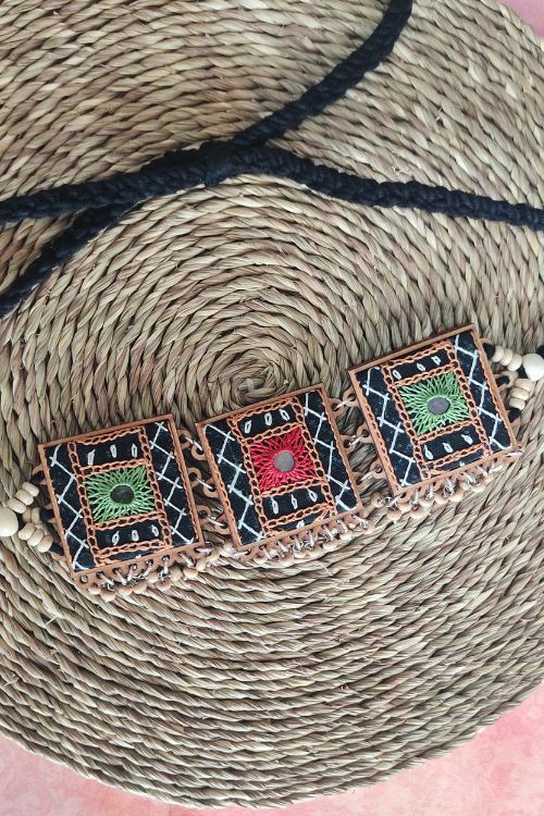 WHE Hand Embroidered Multicolor Choker