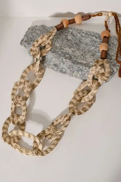 WHE Sabai Grass Handweaving Loop Necklace