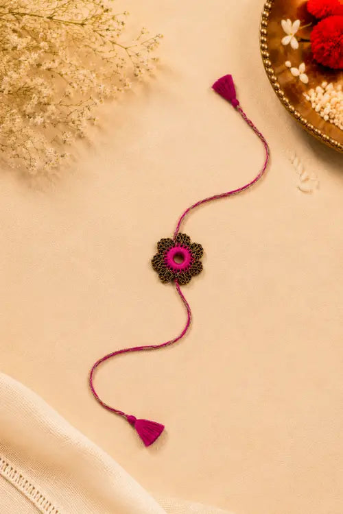 WHE Set Of 2 Handmade Crochet Rakhi Combo