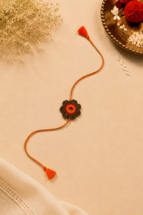 WHE Set Of 2 Handmade Crochet Rakhi Combo