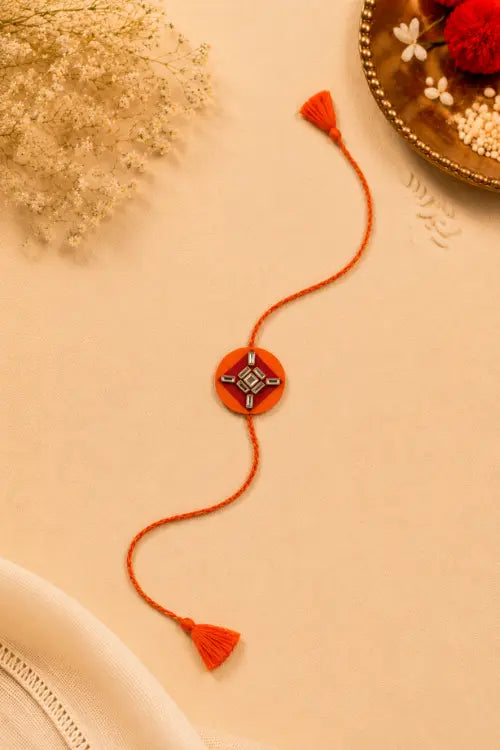 WHE Set Of 2 Handmade Kundan Rakhi Combo