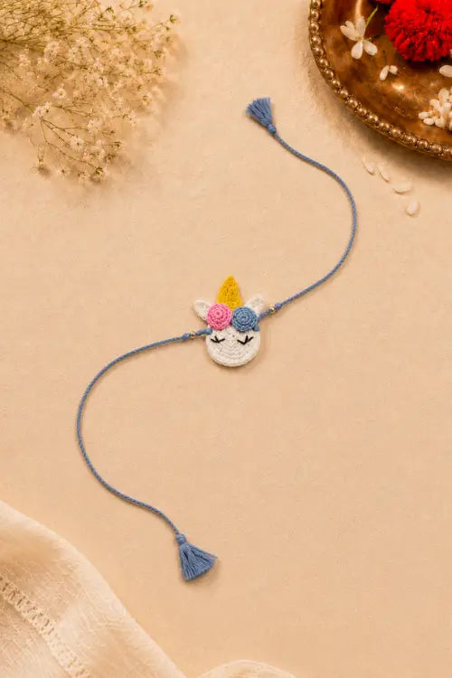WHE Handmade Crochet Unicorn Rakhi