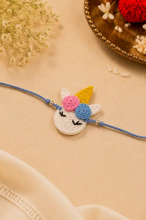 WHE Handmade Crochet Unicorn Rakhi