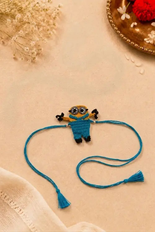 WHE Handmade Crochet Minion Rakhi