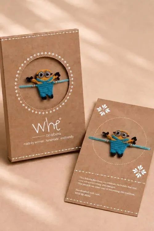 WHE Handmade Crochet Minion Rakhi