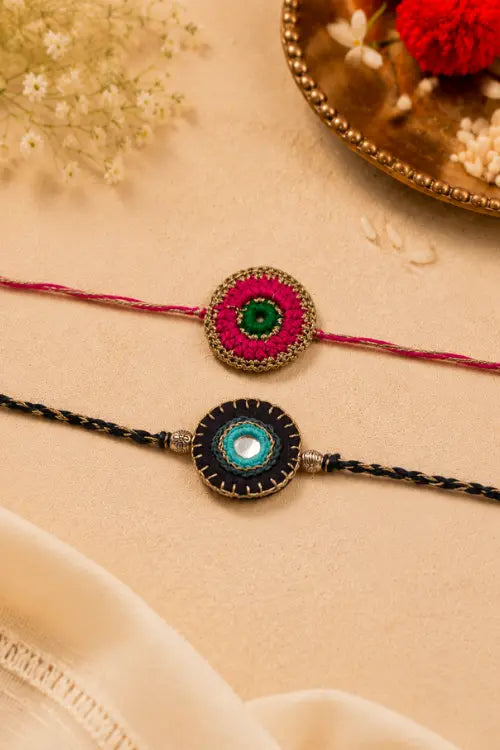 Handcrafted Crochet & Evil Eye Rakhi