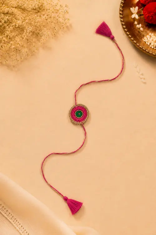 Handcrafted Crochet & Evil Eye Rakhi