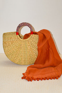 Dharini Kauna Half Moon Basket Bag