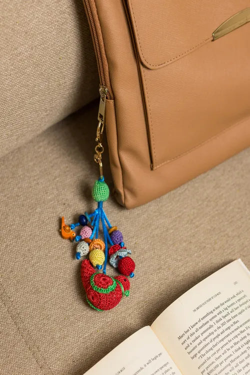 Samoolam Boho Bag Charm ~ Red Bird