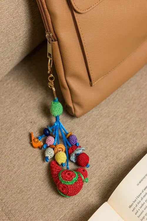 Samoolam Boho Bag Charm ~ Red Bird