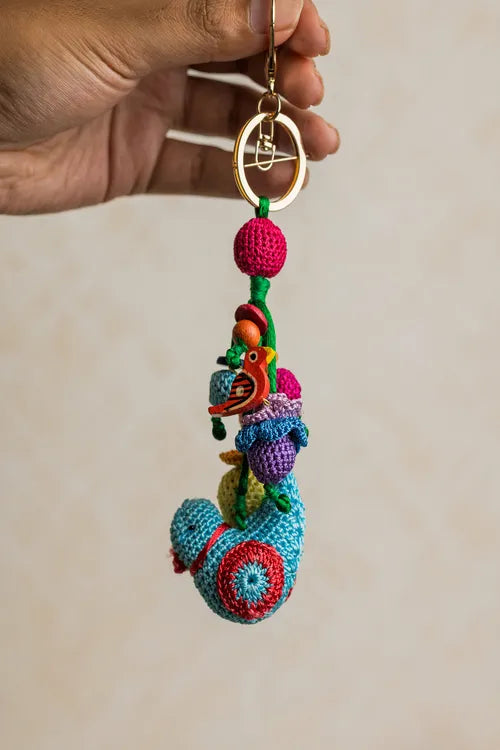 Samoolam Boho Bag Charm ~ Blue Bird