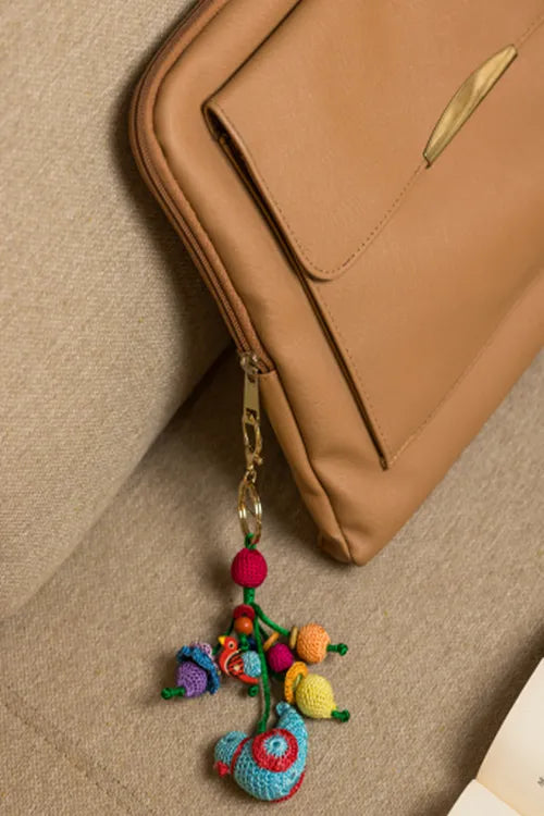 Samoolam Boho Bag Charm ~ Blue Bird