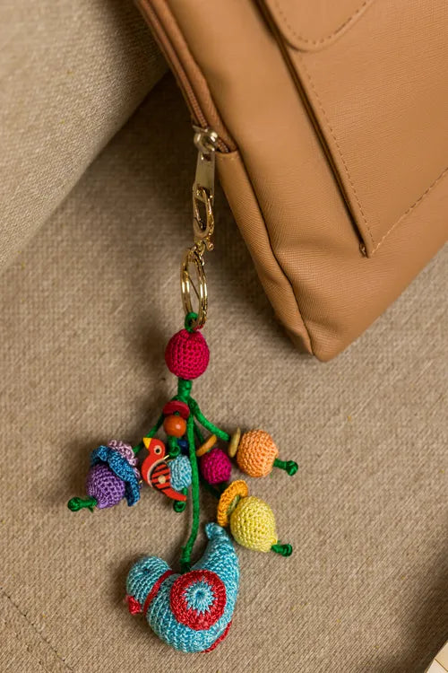 Samoolam Boho Bag Charm ~ Blue Bird