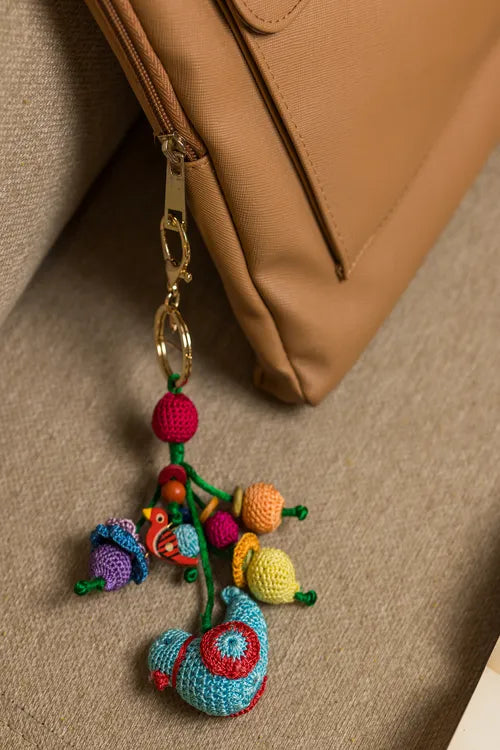 Samoolam Boho Bag Charm ~ Blue Bird