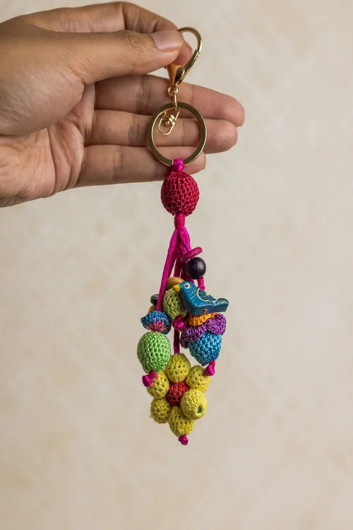 Samoolam Boho Bag Charm ~ Yellow Flower Bunch