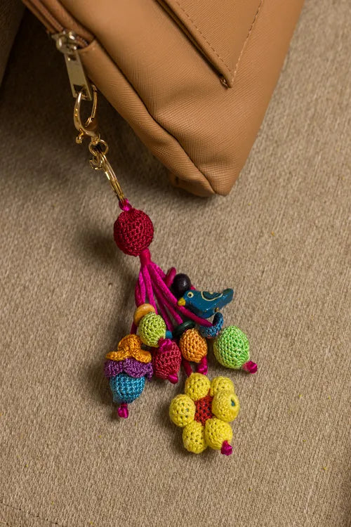 Samoolam Boho Bag Charm ~ Yellow Flower Bunch