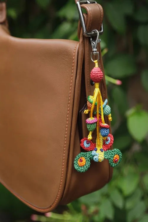Samoolam Boho Bag Charm Key Chain ~ Multicolour Dragonfly