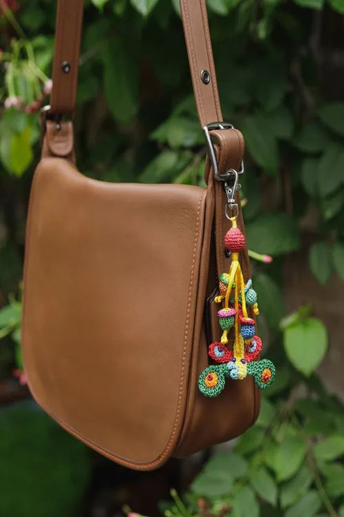 Samoolam Boho Bag Charm Key Chain ~ Multicolour Dragonfly