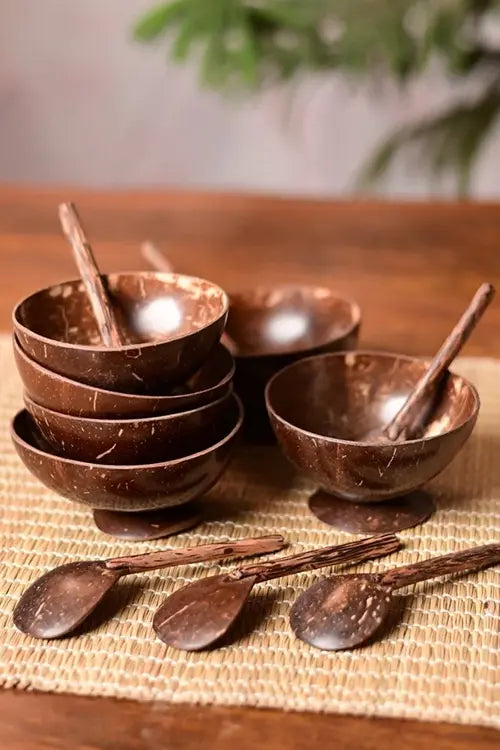 Kadam Haat Handmade Coconut Shell Bowl & Spoon Set