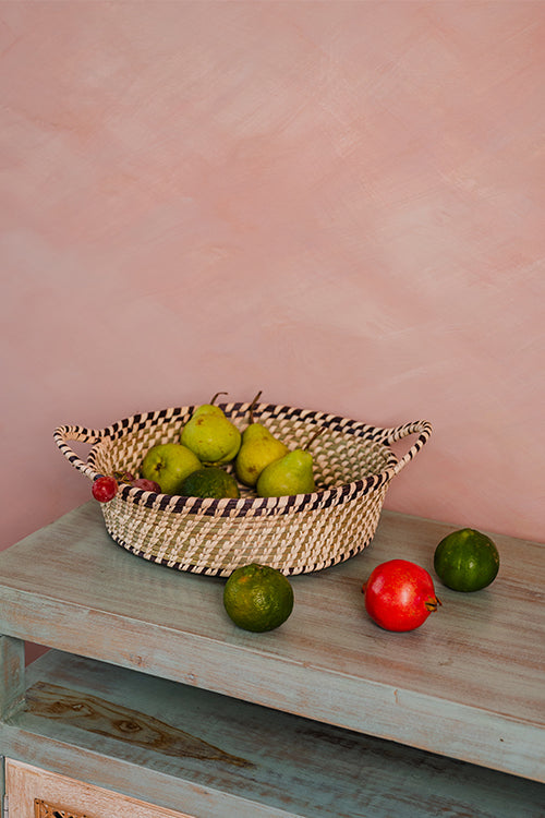 Kraftribe Grass & Palm Leaves Fruit Basket