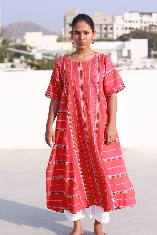 Sadhna “Rangrez Gajri” Handcrafted Cotton Kurta