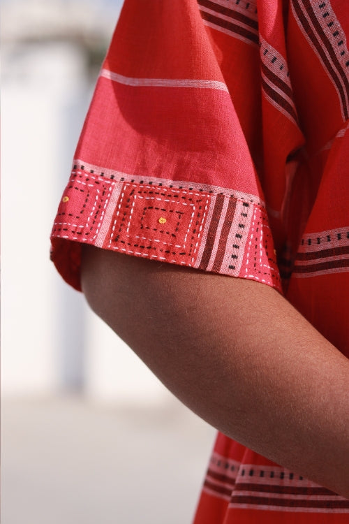 Sadhna “Rangrez Gajri” Handcrafted Cotton Kurta