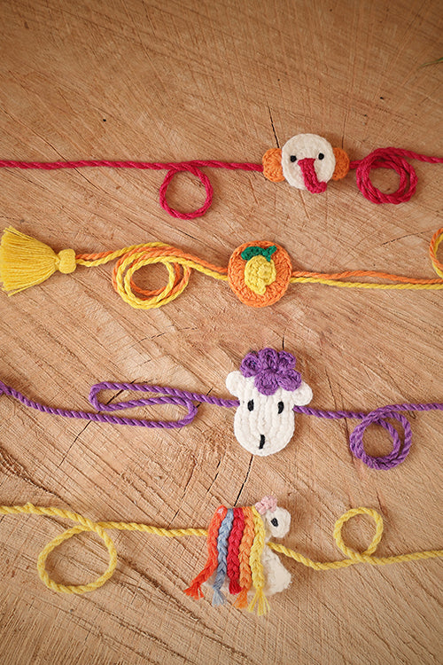 Himalayan Blooms Cotton Thread Kids Rakhi (Set Of - 4)