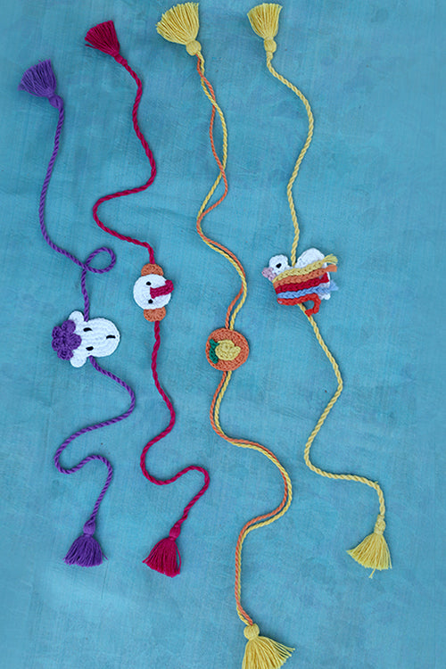 Himalayan Blooms Cotton Thread Kids Rakhi (Set Of - 4)
