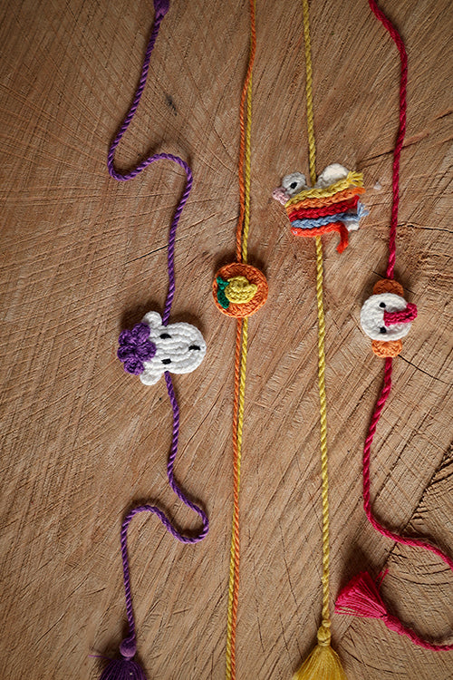 Himalayan Blooms Cotton Thread Kids Rakhi (Set Of - 4)