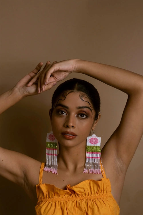Melo Studio Kumudini Hand Beaded Earrings