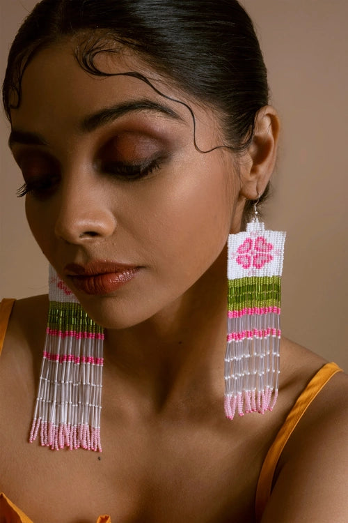 Melo Studio Kumudini Hand Beaded Earrings