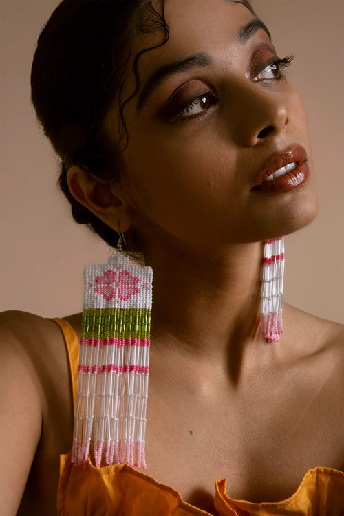 Melo Studio Kumudini Hand Beaded Earrings