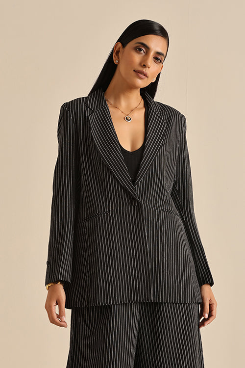 Okhai Prestige Black Pure Cotton Blazer For Women Online