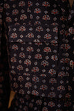 Okhai "Black Agate" Handblock Printed Chanderi Silk Ajrakh Blazer