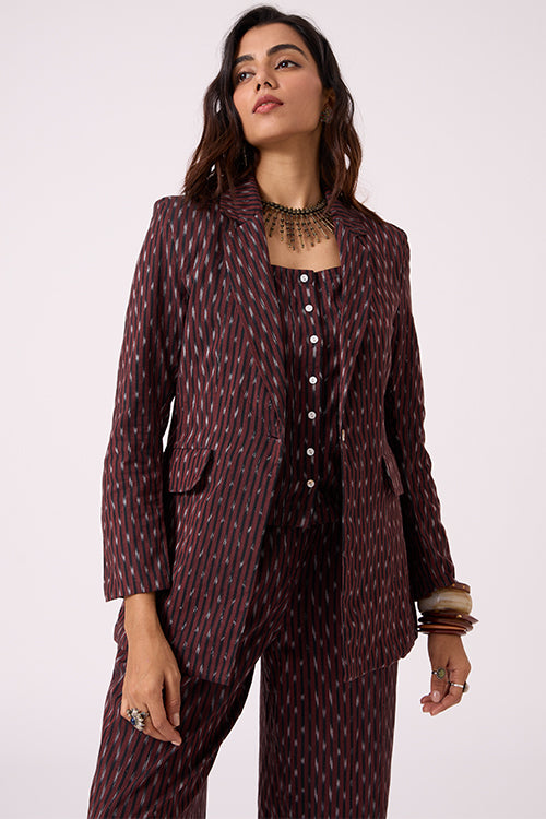 Okhai "Rustine" Pure Cotton Ikat Blazer