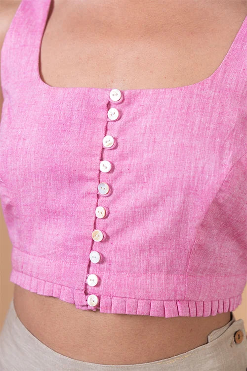 Okhai "Rose" Pure Cotton Sleeveless Pink Blouse