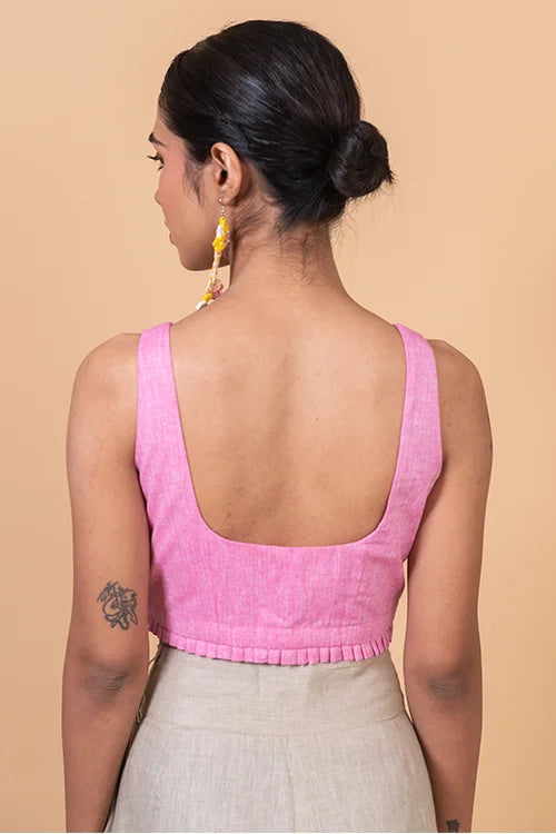 Okhai "Rose" Pure Cotton Sleeveless Pink Blouse