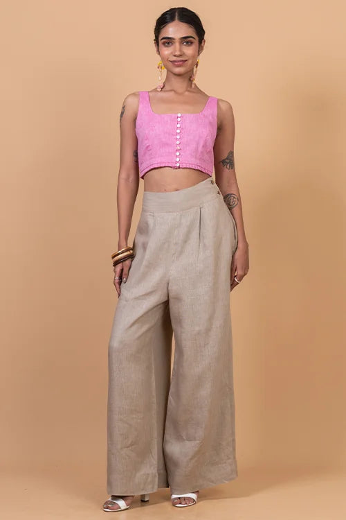 Okhai "Rose" Pure Cotton Sleeveless Pink Blouse