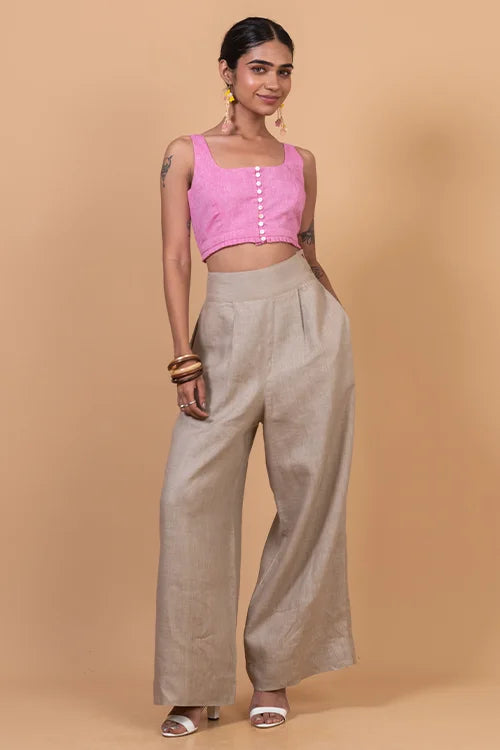 Okhai "Rose" Pure Cotton Sleeveless Pink Blouse