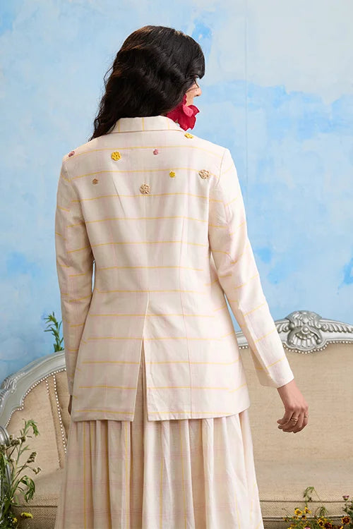 Okhai "Sakura" Hand Embroidered Cotton Handloom Blazer