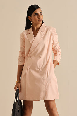 Captain Peach Pure Cotton Herbal Dyed Blazer Dress For Women Online