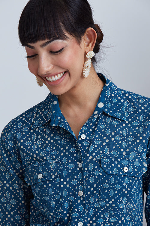 Okhai 'Aquatic' Hand Block Printed Pure Cotton Boiler Suit