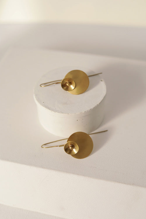 Lukka Chuppi Brahms circels earrings with brass off cut sheet.