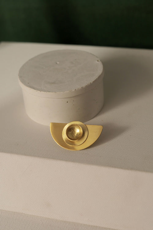 Lukka Chuppi Nova - Half Moon earrings with brass off cut sheet.