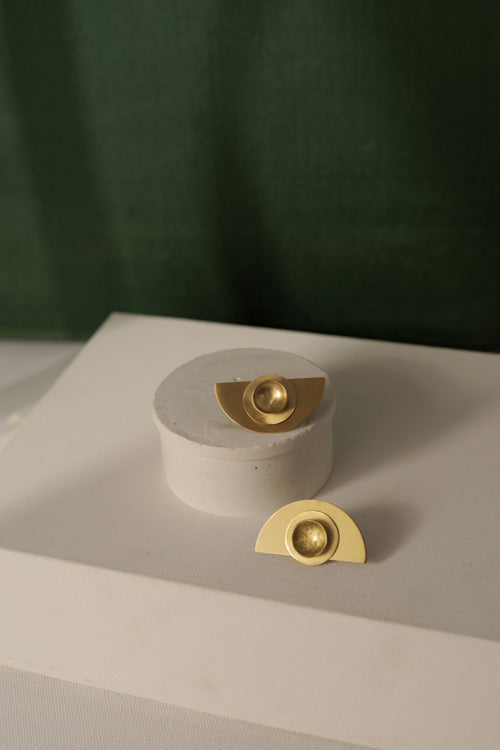 Lukka Chuppi Nova - Half Moon earrings with brass off cut sheet.
