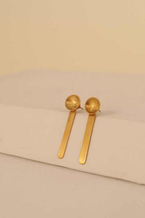 Lukka Chuppi Nova - Single Stick Earrings With Brass Off Cut Sheet