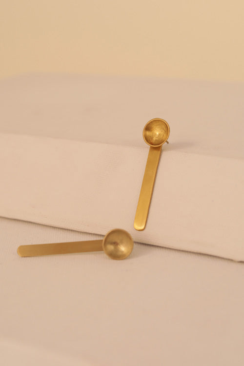 Lukka Chuppi Nova - Single Stick Earrings With Brass Off Cut Sheet